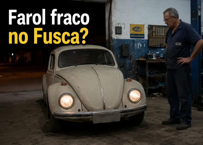 Farol do Fusca fica fraco e muda quando acelera