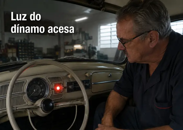 Luz do dínamo fica acesa no Fusca e a bateria não carrega