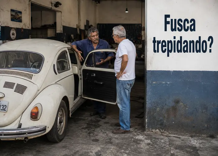 Fusca trepida ao sair em primeira marcha