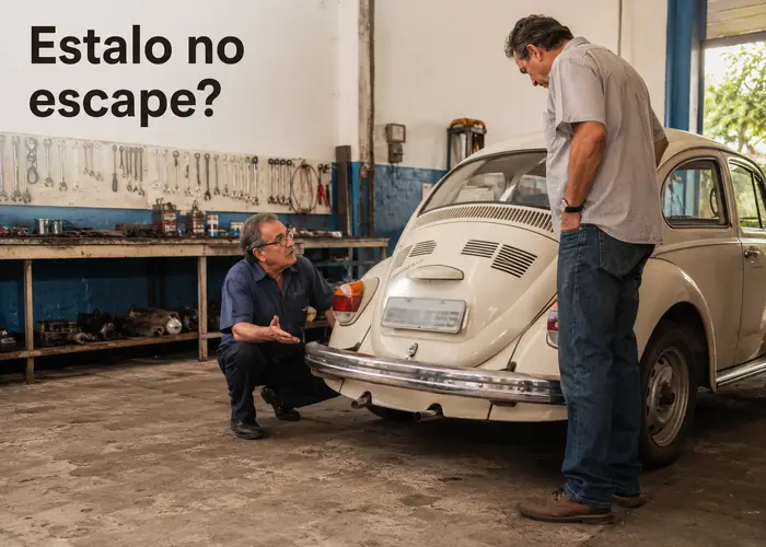 Carro antigo estala no escapamento quando tira o pé