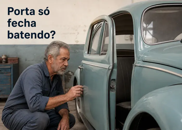 Porta do Fusca precisa bater forte para fechar direito