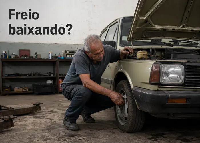 Pedal de freio baixa e o fluido some no carro antigo