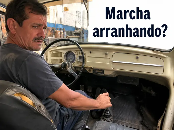 Marcha arranha no Fusca mesmo pisando fundo na embreagem