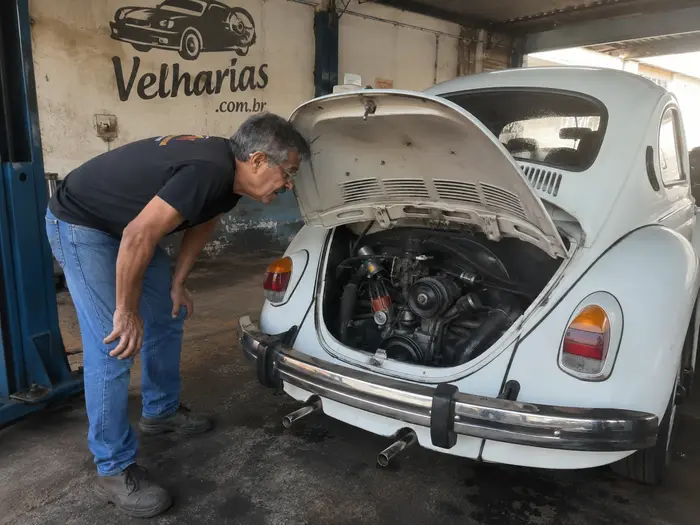 motor de Fusca em avaliação por lenta irregular